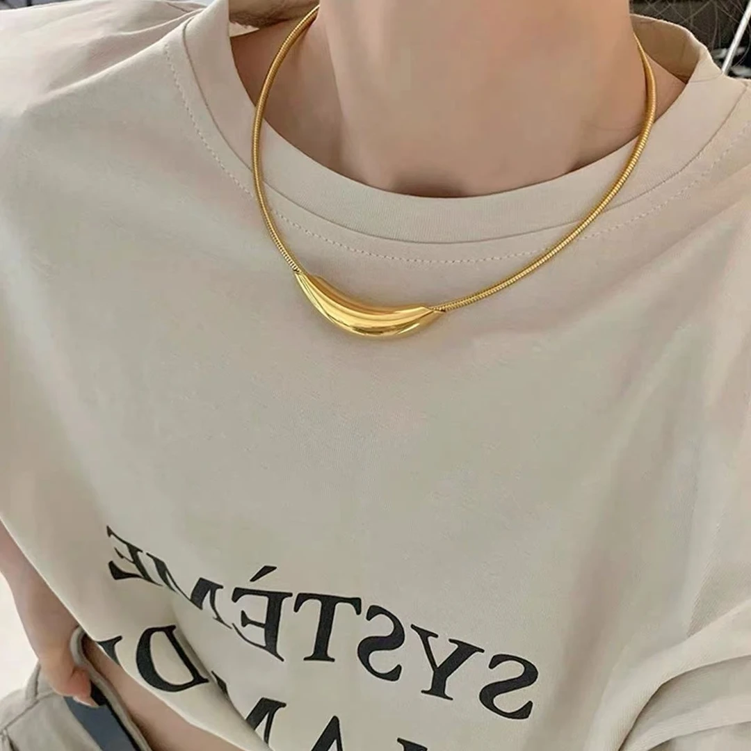 铜合金项链 86弧形弯管链