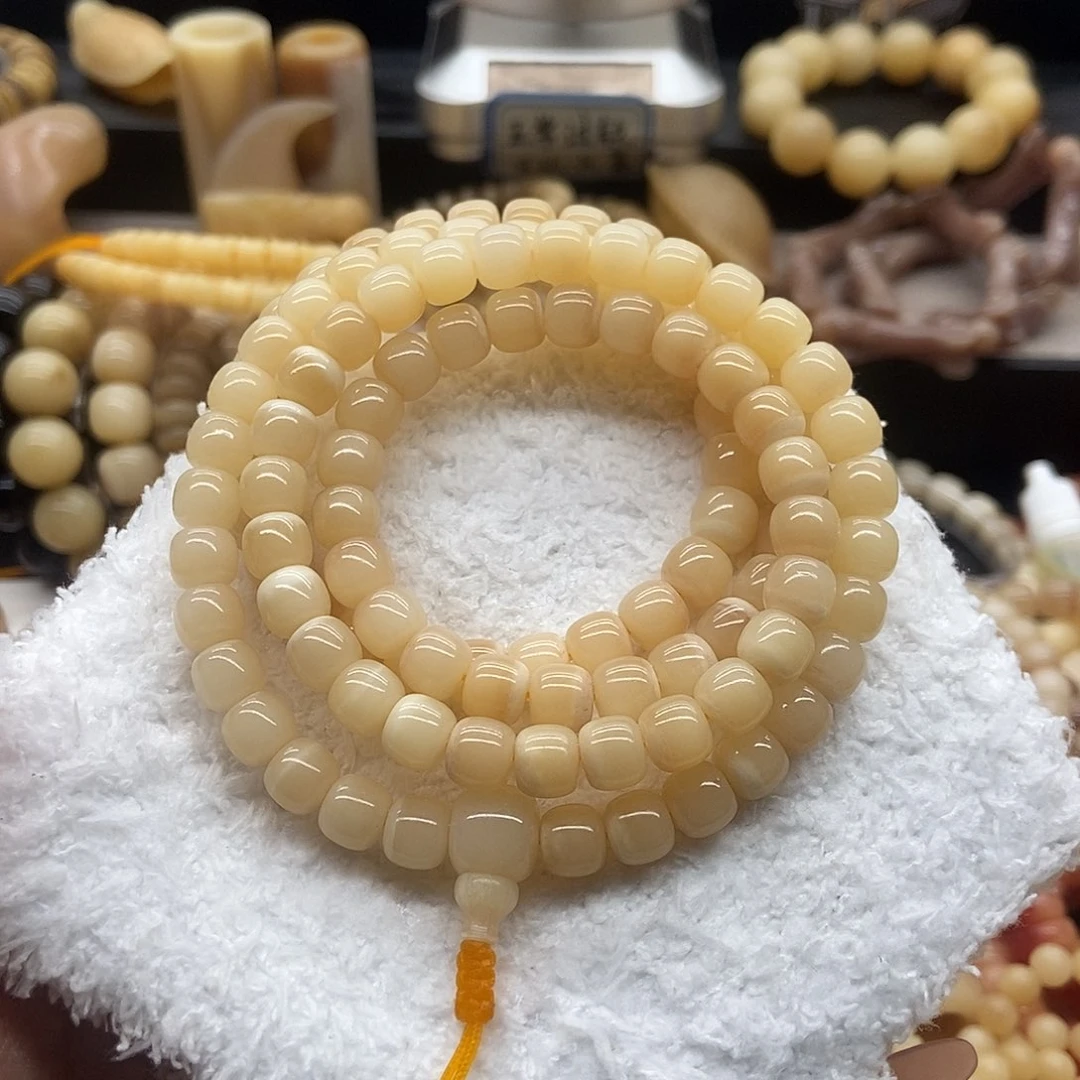 驼骨手串/手链纯色冰透108