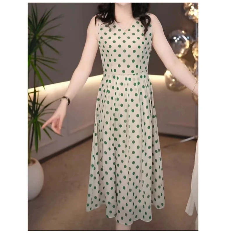 （运费补贴）2025春季女新款法式修身显瘦波点连衣裙两件套碎花气