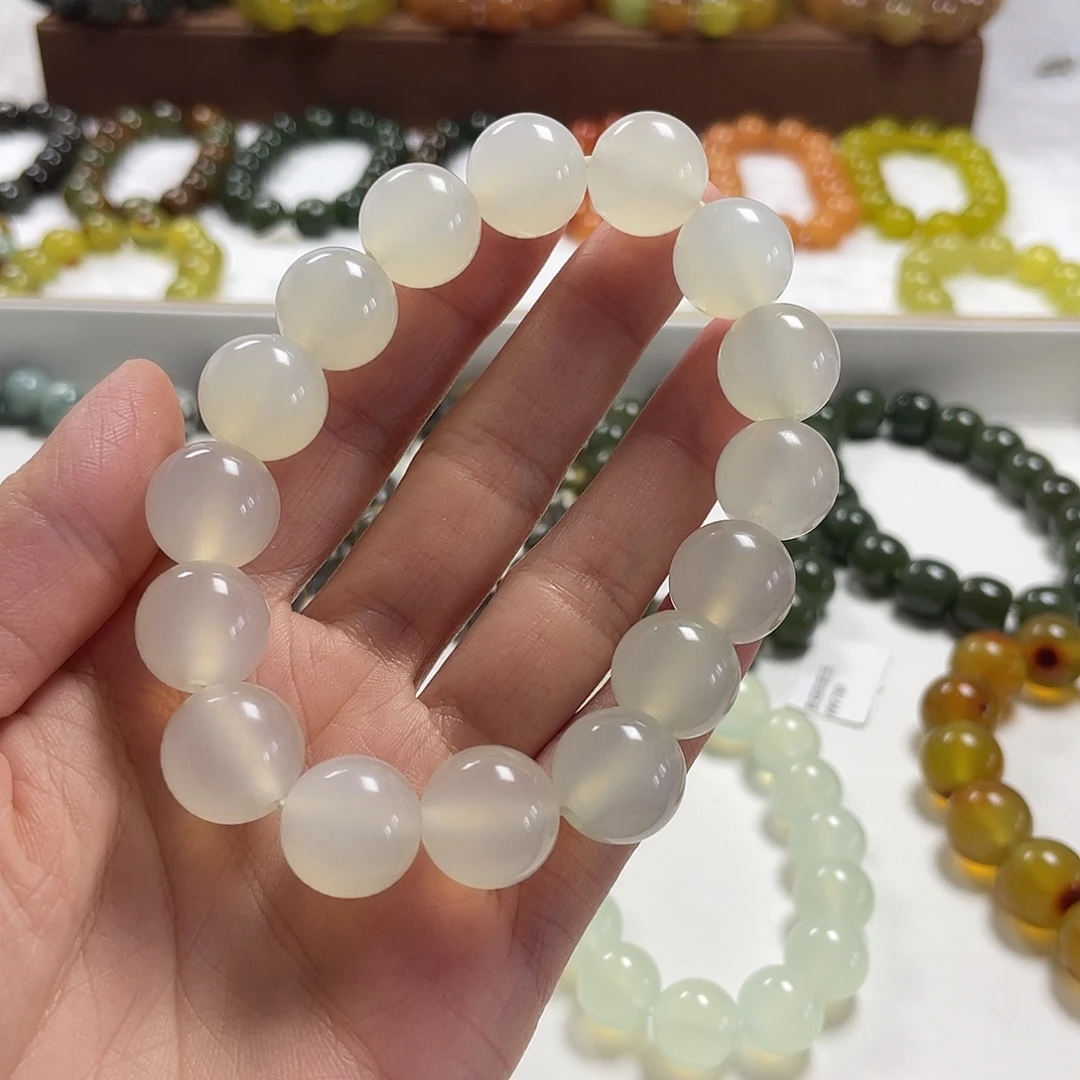 德***生蛇纹石玉未镶嵌手串