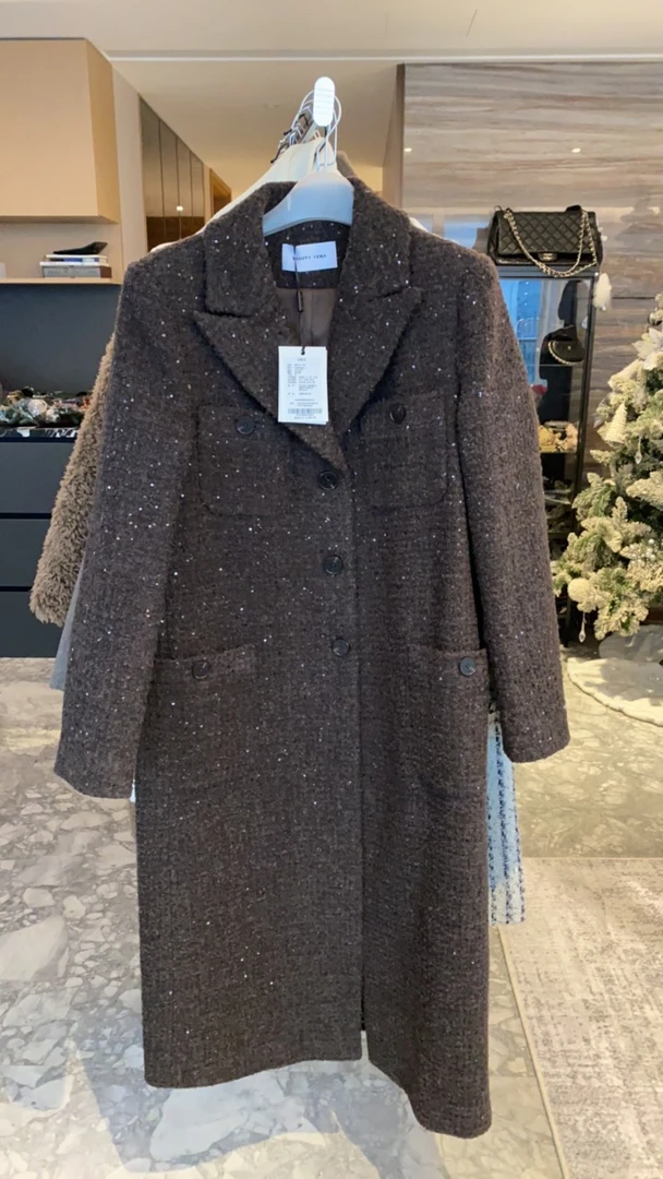 BEAUTY VENA秋冬气质单排扣西装版长款外套BV4WCMD001