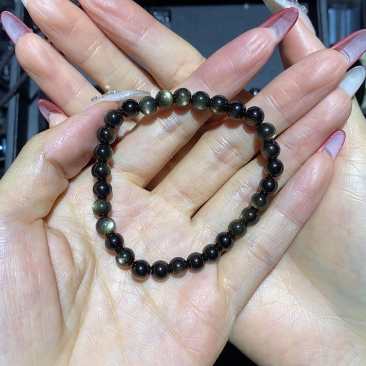 黑曜岩手链未镶嵌小***了