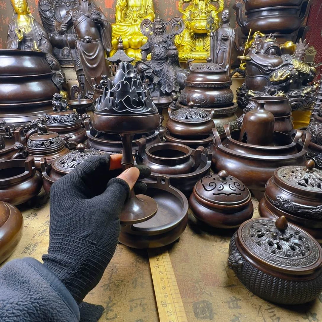 博山炉铜香炉供香炉聚宝家用铜香炉