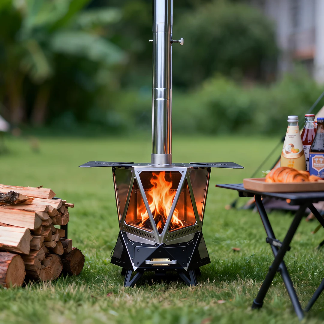 比格之火【钻石S炉】户外露营取暖烧柴炉 不锈钢耐用柴火炉焚火台