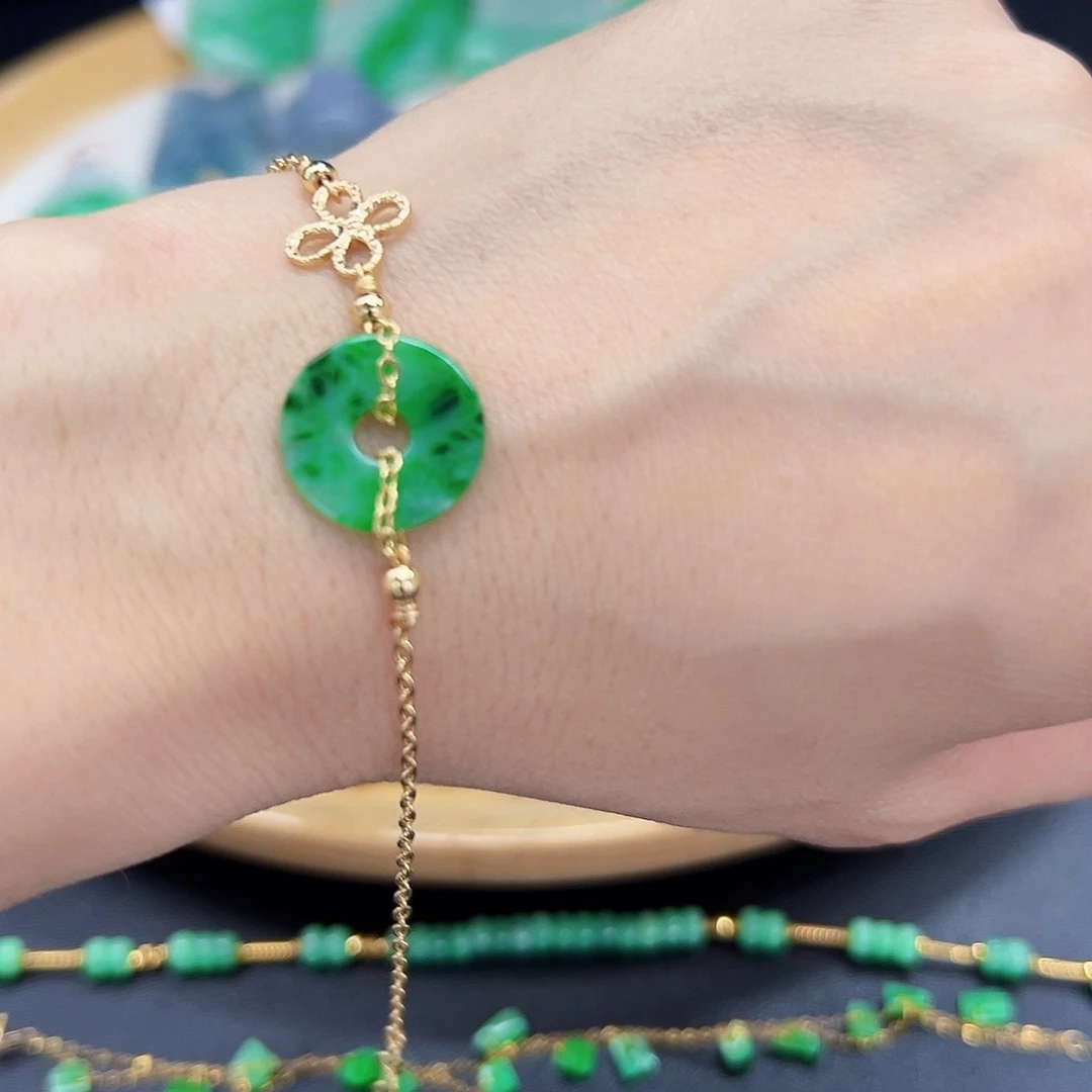 翡翠手链未镶嵌天然缅料A货一件