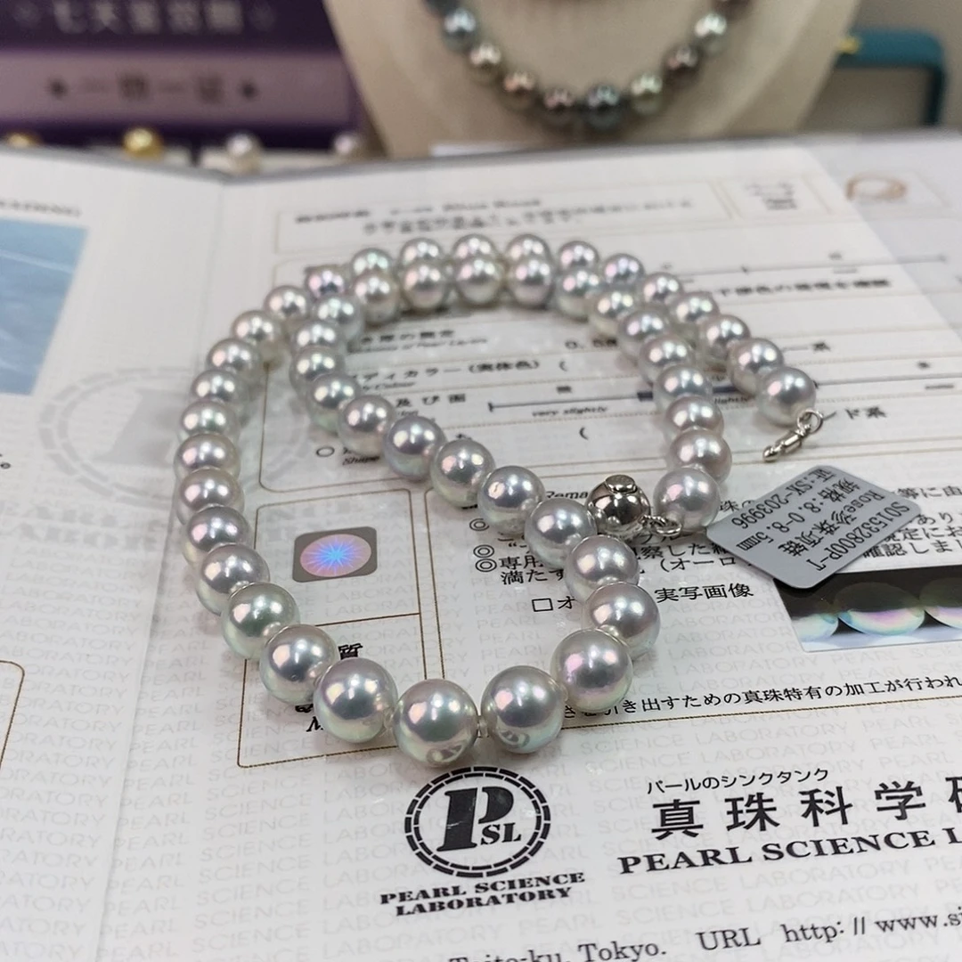海水珍珠未镶嵌项链8-8.5m真多麻日本海水珍珠项链（SK真科研）