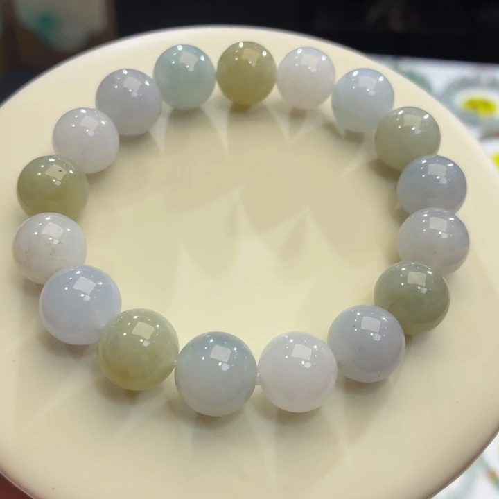 翡翠未镶嵌手链冰胶马卡龙卡12.5