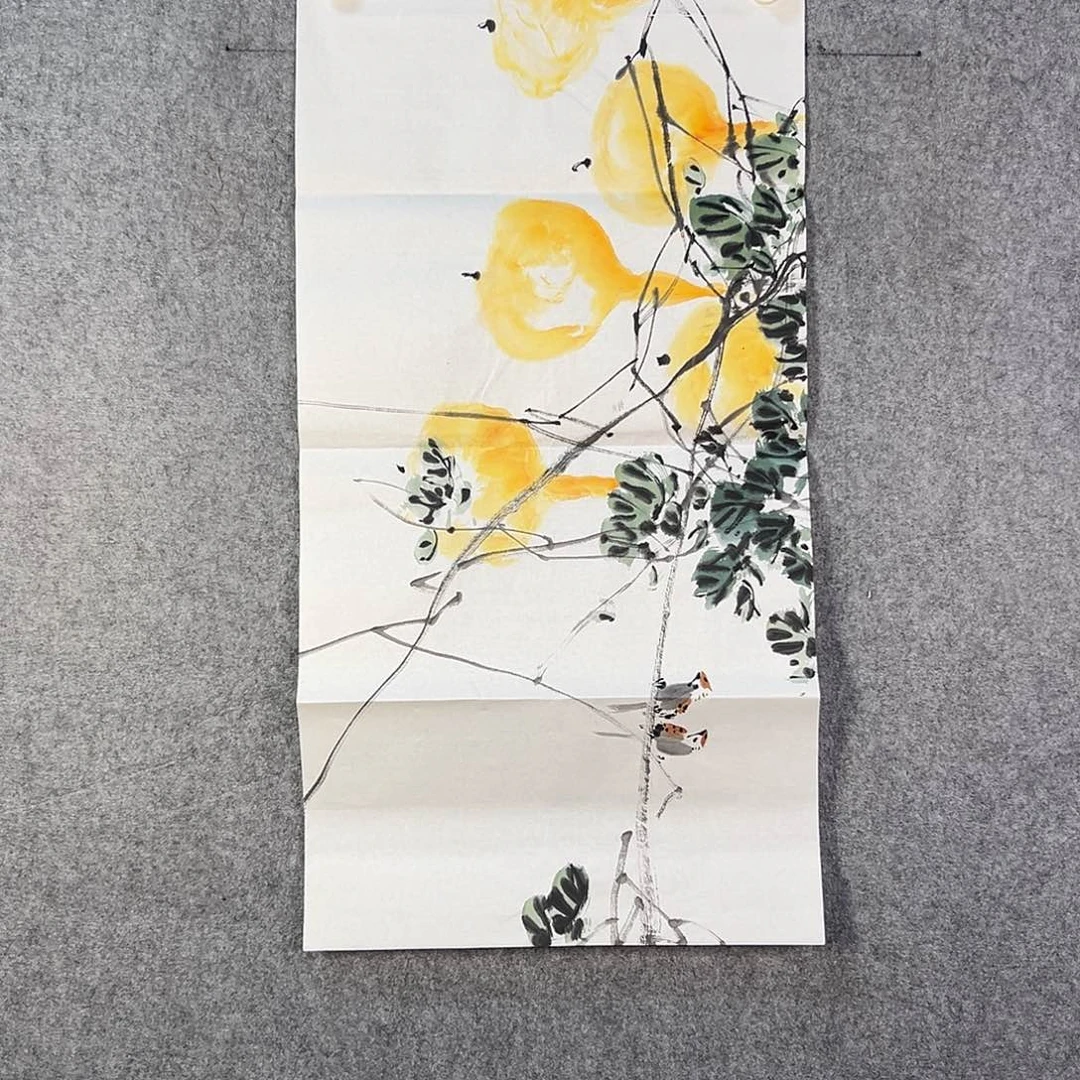 国画304 花鸟在树丛的顶端鸣叫叫声