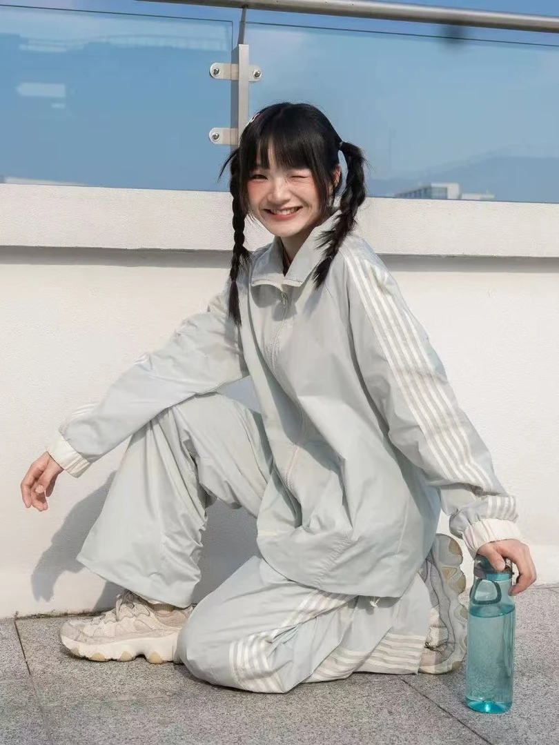 PINKDOG粉狗家 运动卫衣套装女学院风休闲宽松户外运动服两件套潮