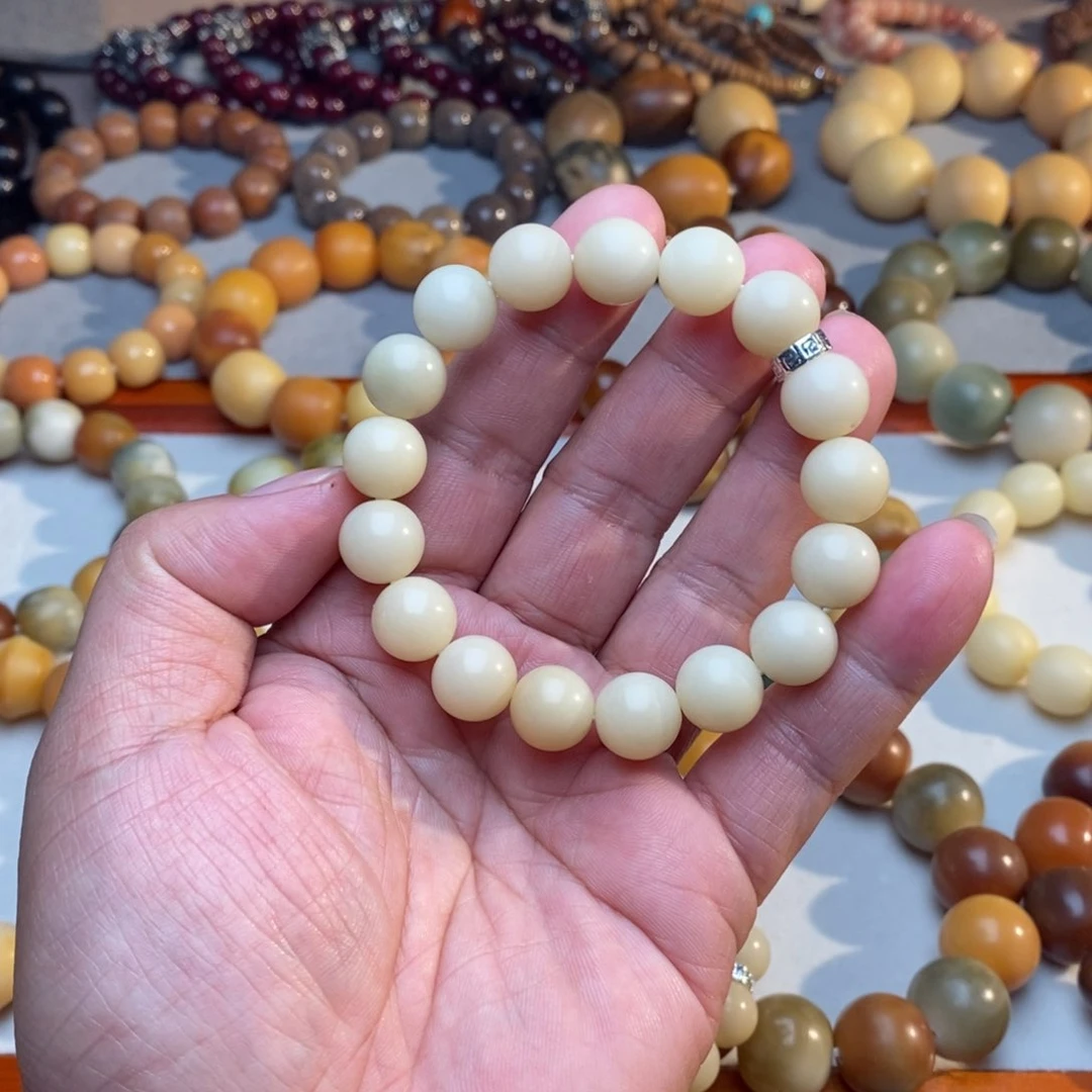 菩提根/象牙果吊坠12mm圆珠奶咖色