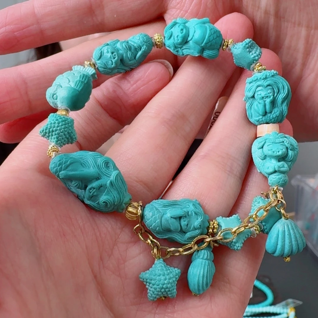 18K金镶嵌绿松石珠宝奇石