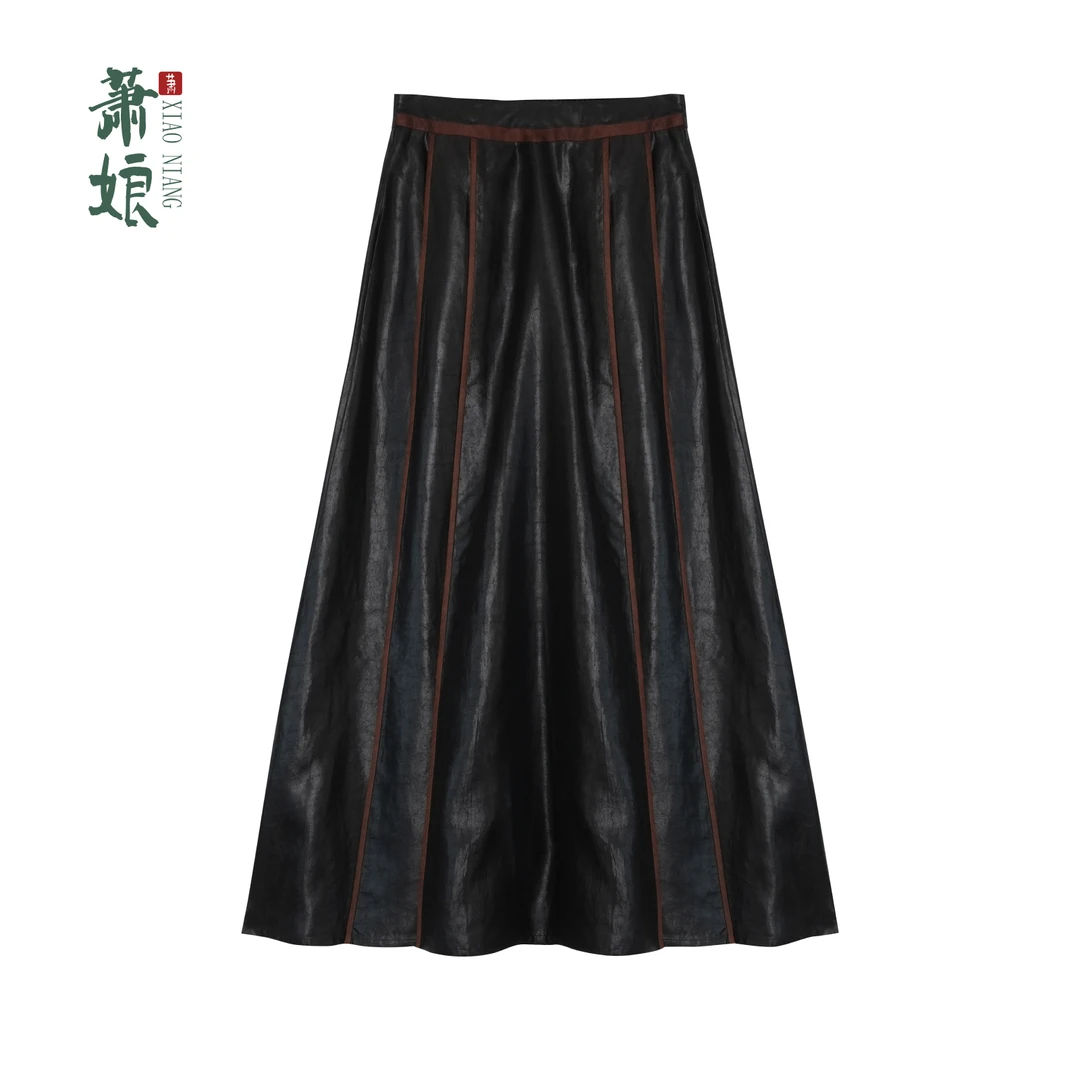 萧娘【镜川】香云纱半身裙休闲桑蚕丝新中式时尚百搭国风女裙XN1981