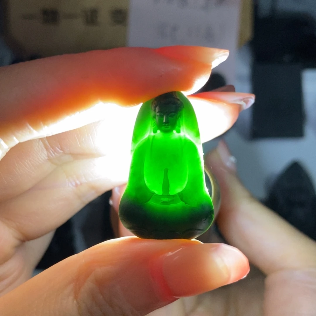 未镶嵌定制翡翠天然缅甸墨翠A货素衣