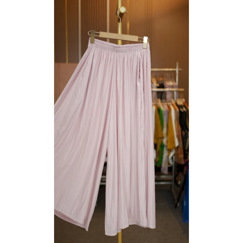 壹苒高定春季夏季阔腿裤裙117-暮染重工花萝老料阔腿裤薄款宽松