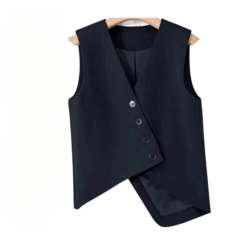 2025原创高级洋气时尚简约不规则夏季马甲女