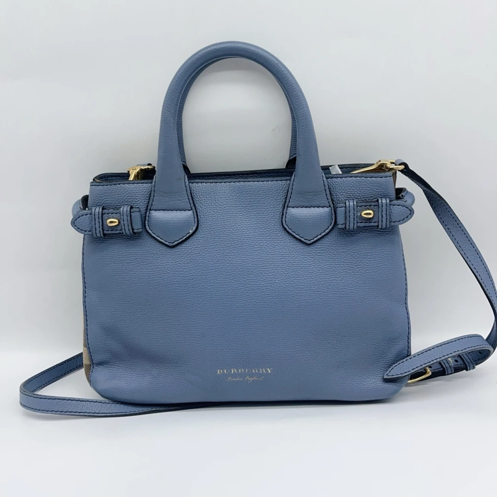 95新 BURBERRY/博柏利 蓝色手提斜挎包1473 0109