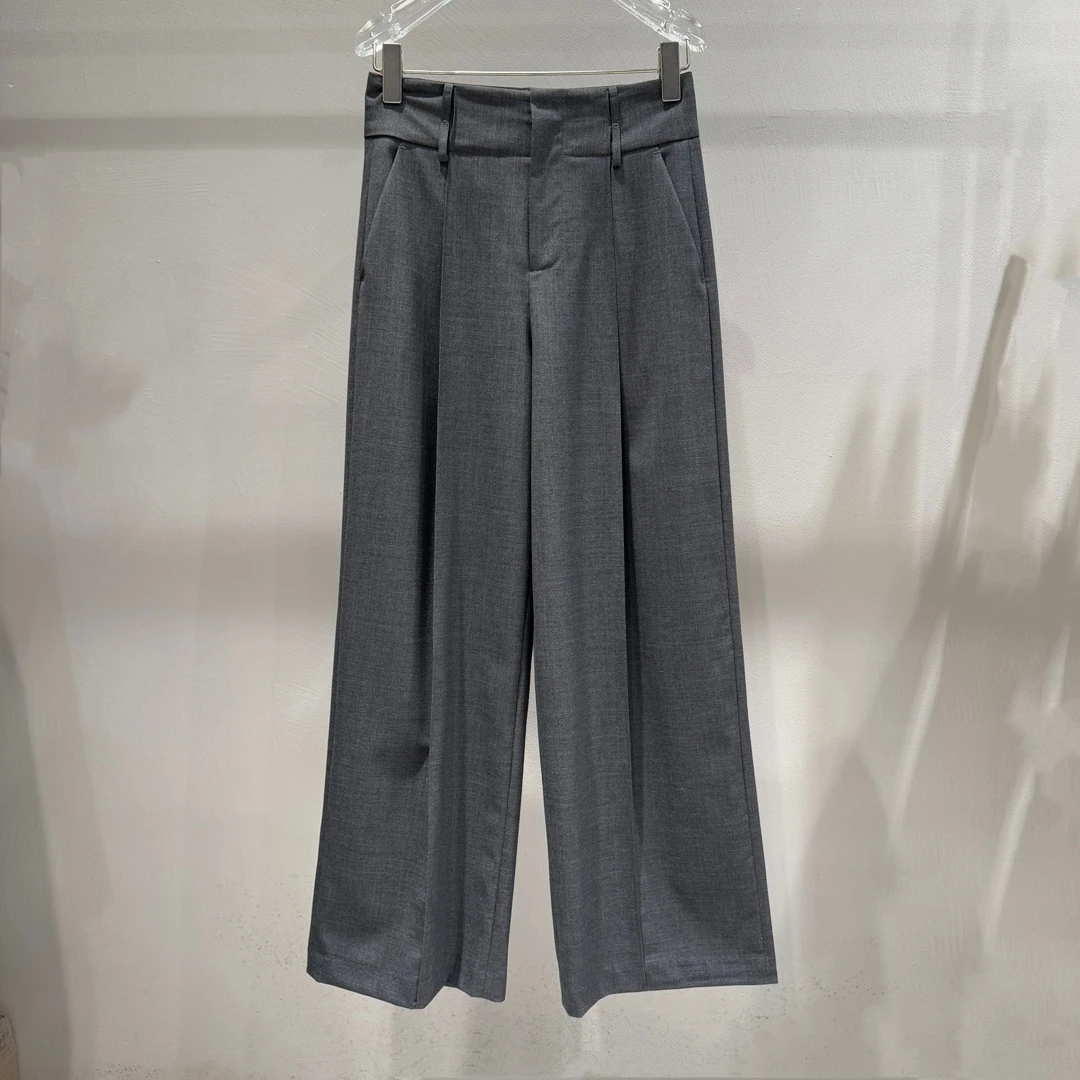 2025春款气质高腰职场阔腿休闲裤HX1201