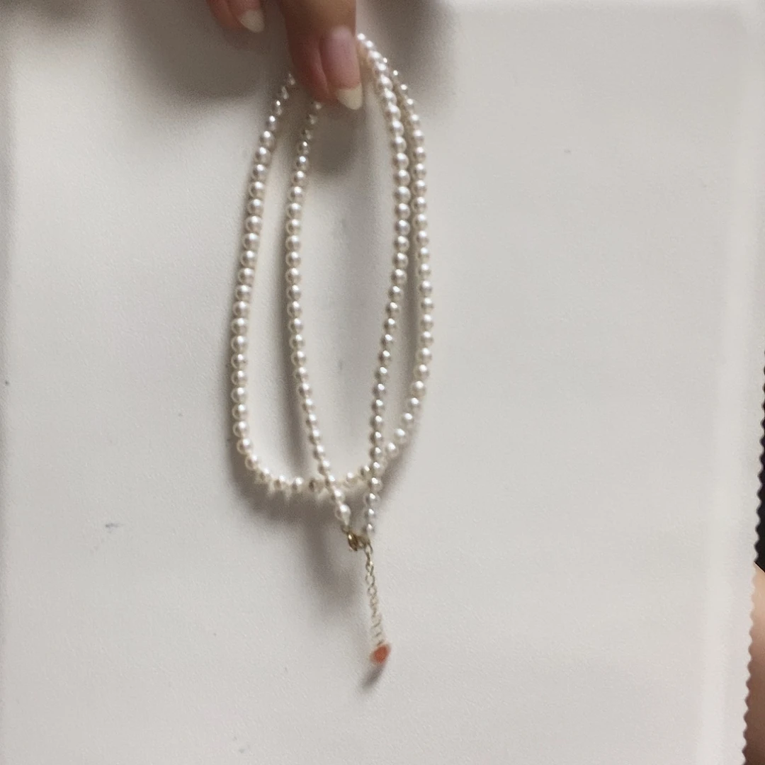 淡水珍珠18K金镶嵌颈饰简单