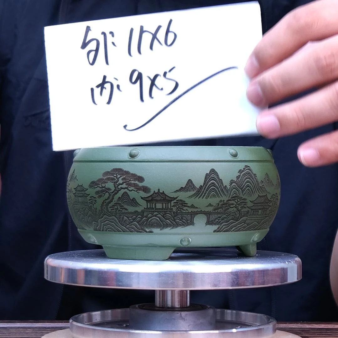 紫砂花盆同喜同喜