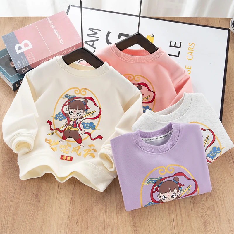 运动风中性女孩女童宽松宝宝不限季节上衣卫衣卡通风男童童装
