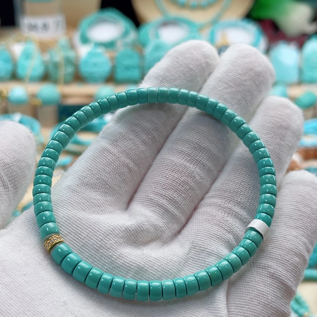 绿松石18K金镶嵌珠宝奇石