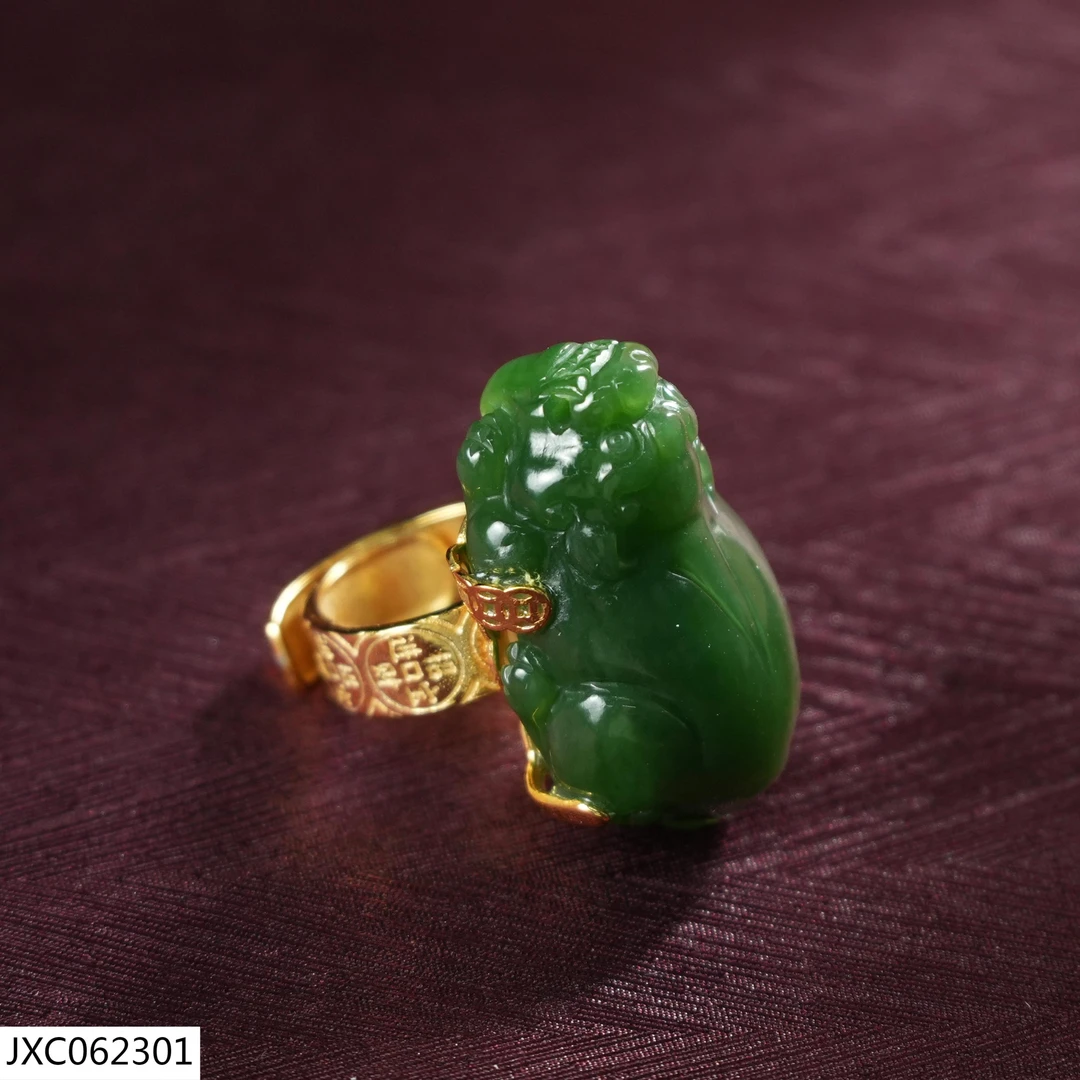 【老掌柜】碧玉貔貅戒指/JXC062301