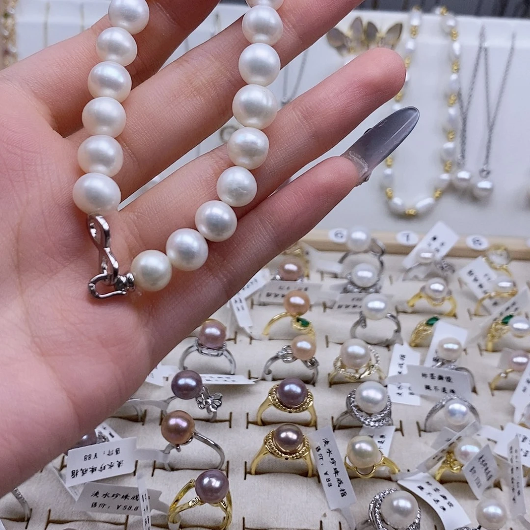 戒指银S925镶嵌淡水珍珠