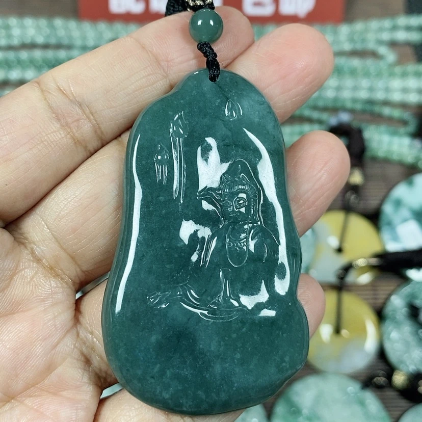 【闪购商品】翡翠颈饰未镶嵌玉吊坠翡翠玉山水自在观音大款