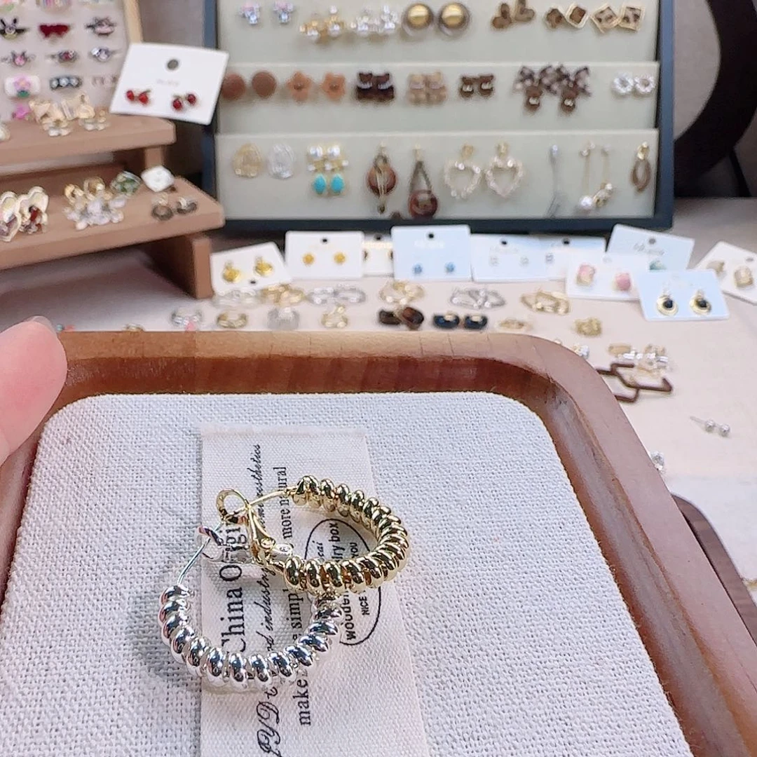 仿珍珠铜合金925银耳圈