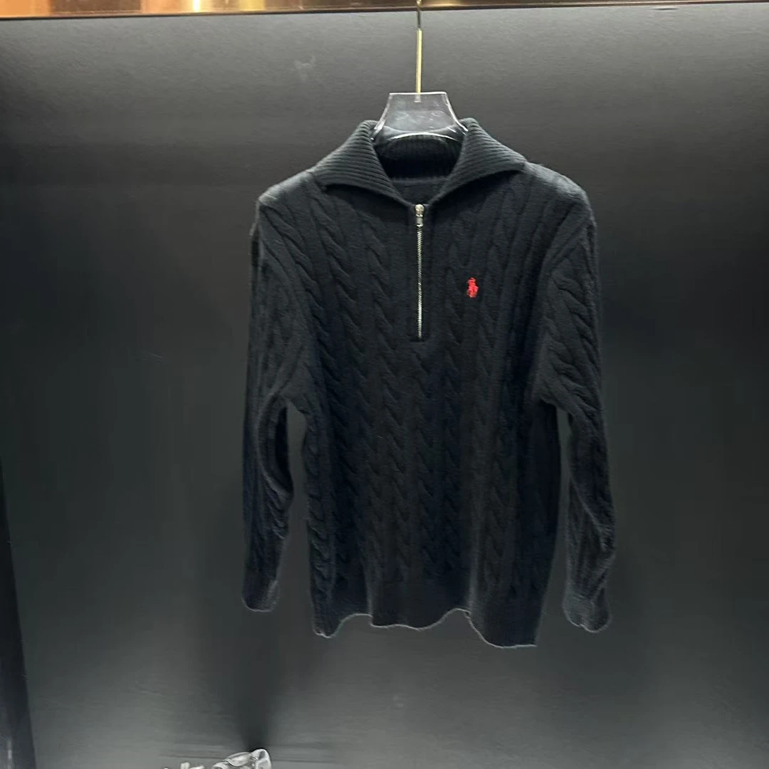 男装针织常规套头套头款厚款毛针织衫秋冬半拉链毛衣打底