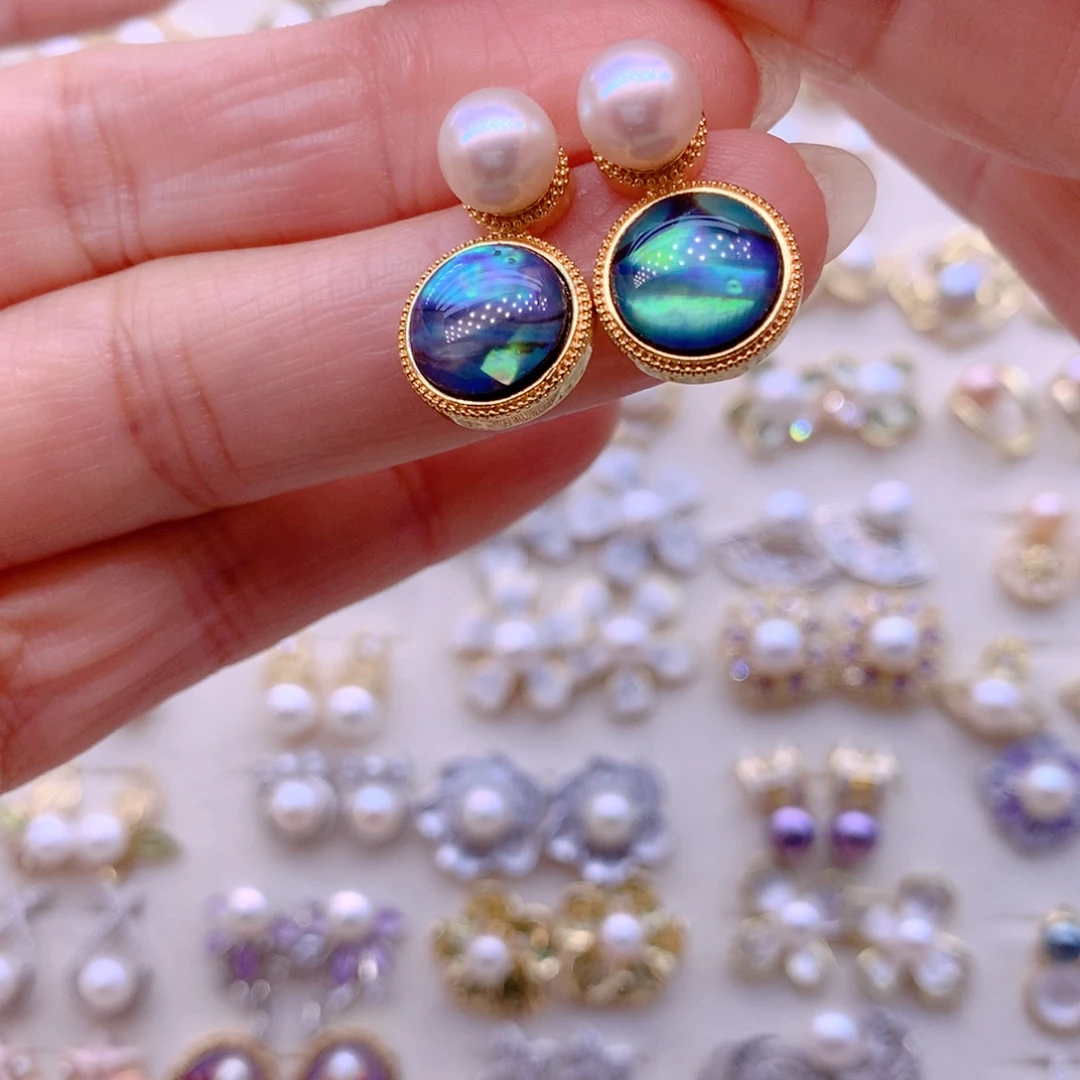 淡水珍珠耳饰合金