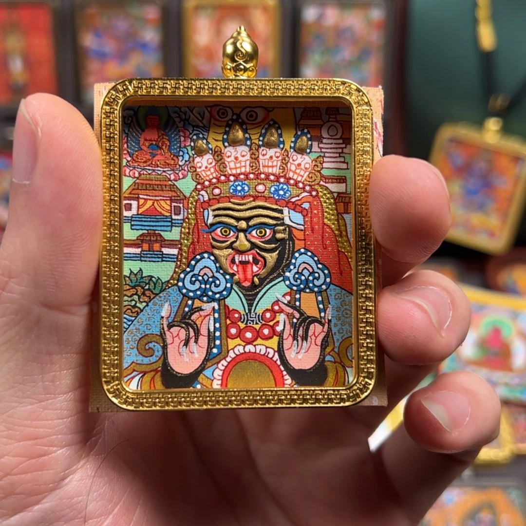 吊坠扎基拉姆本尊纯手绘唐卡