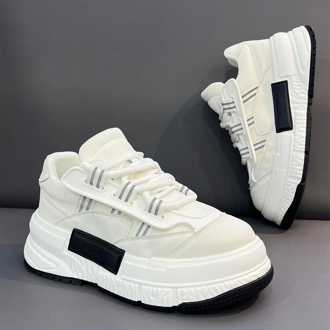 okkdey厚底增高老爹鞋男秋季百搭小白鞋时尚潮流休闲鞋