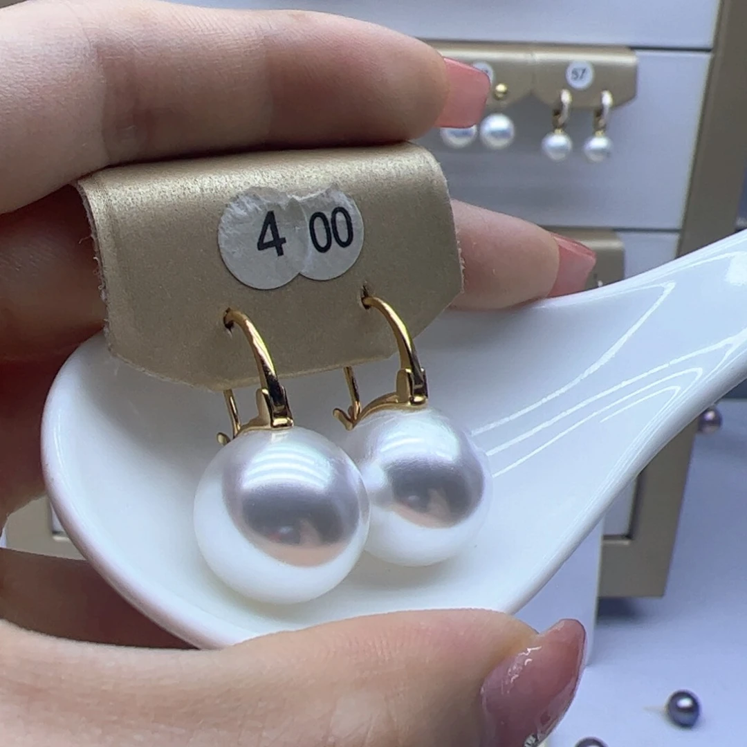 银S925镶嵌淡水珍珠耳饰