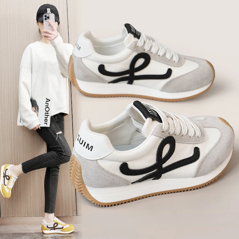 新款2025透气小白鞋休闲鞋软底韩版运动增高休闲板鞋百搭春秋季