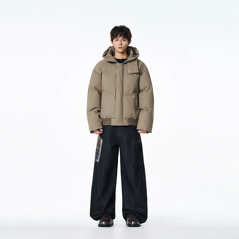 新款pu皮棉服男冬季防寒高街潮牌痞帅棉袄短款宽松面包服棉衣外套
