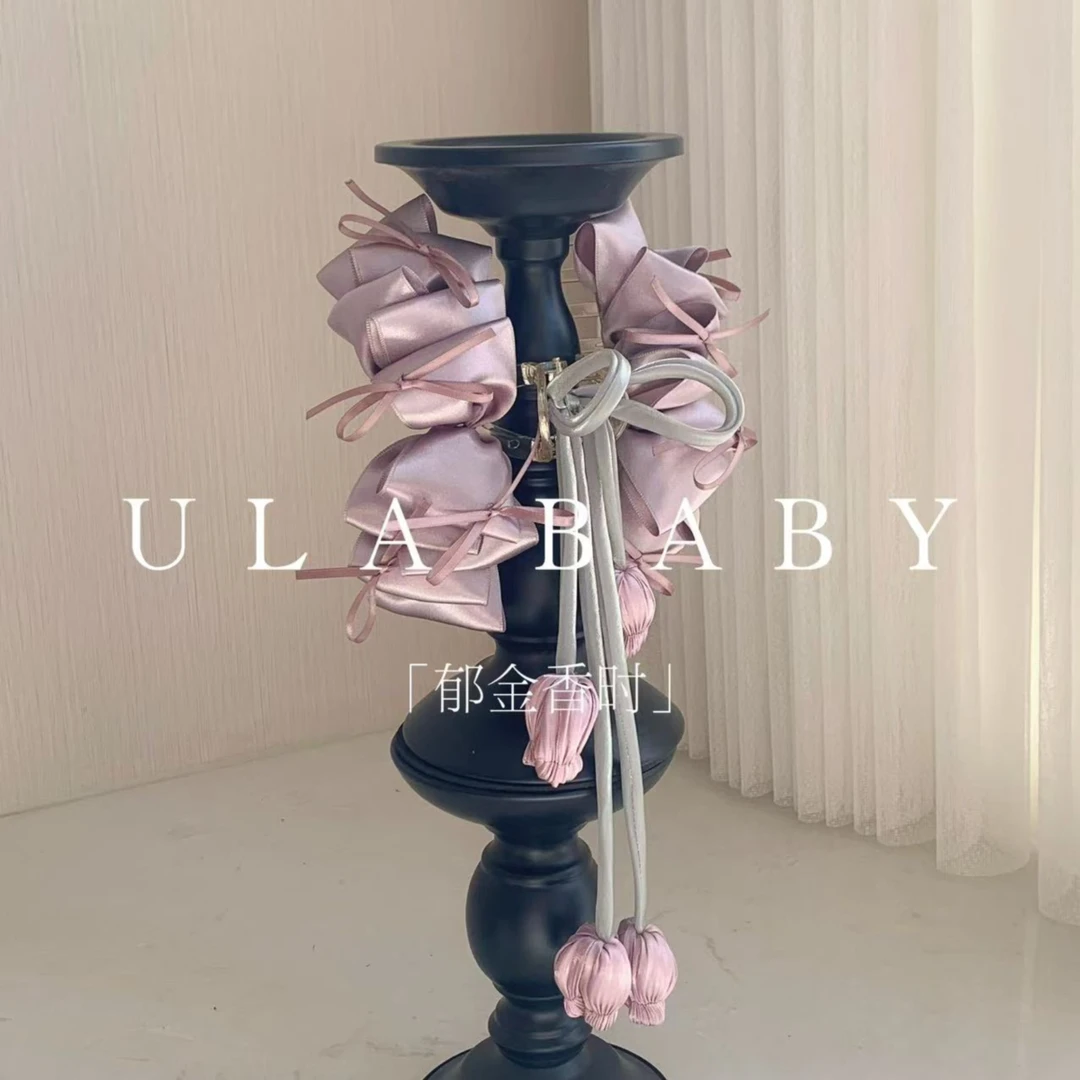【喜儿ula】7-1-2「郁金香时」芭蕾风流苏温柔蝴蝶结花朵抓夹