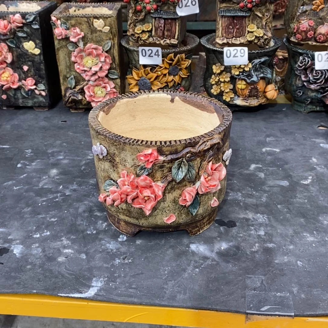 红陶青藤花器多肉花盆