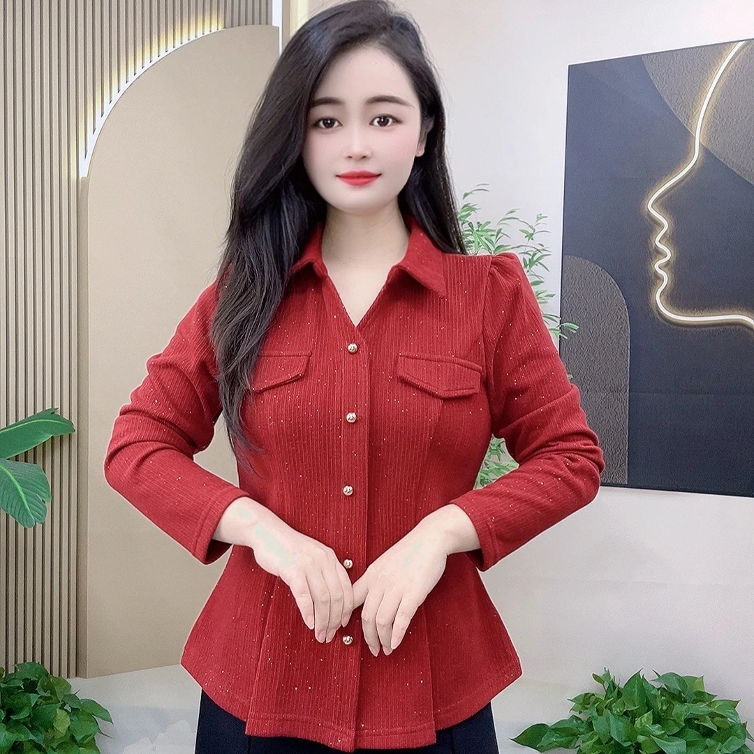 秋冬衬衫女2025新款爆款洋气显瘦气质法式赫本风内搭外穿小衫女