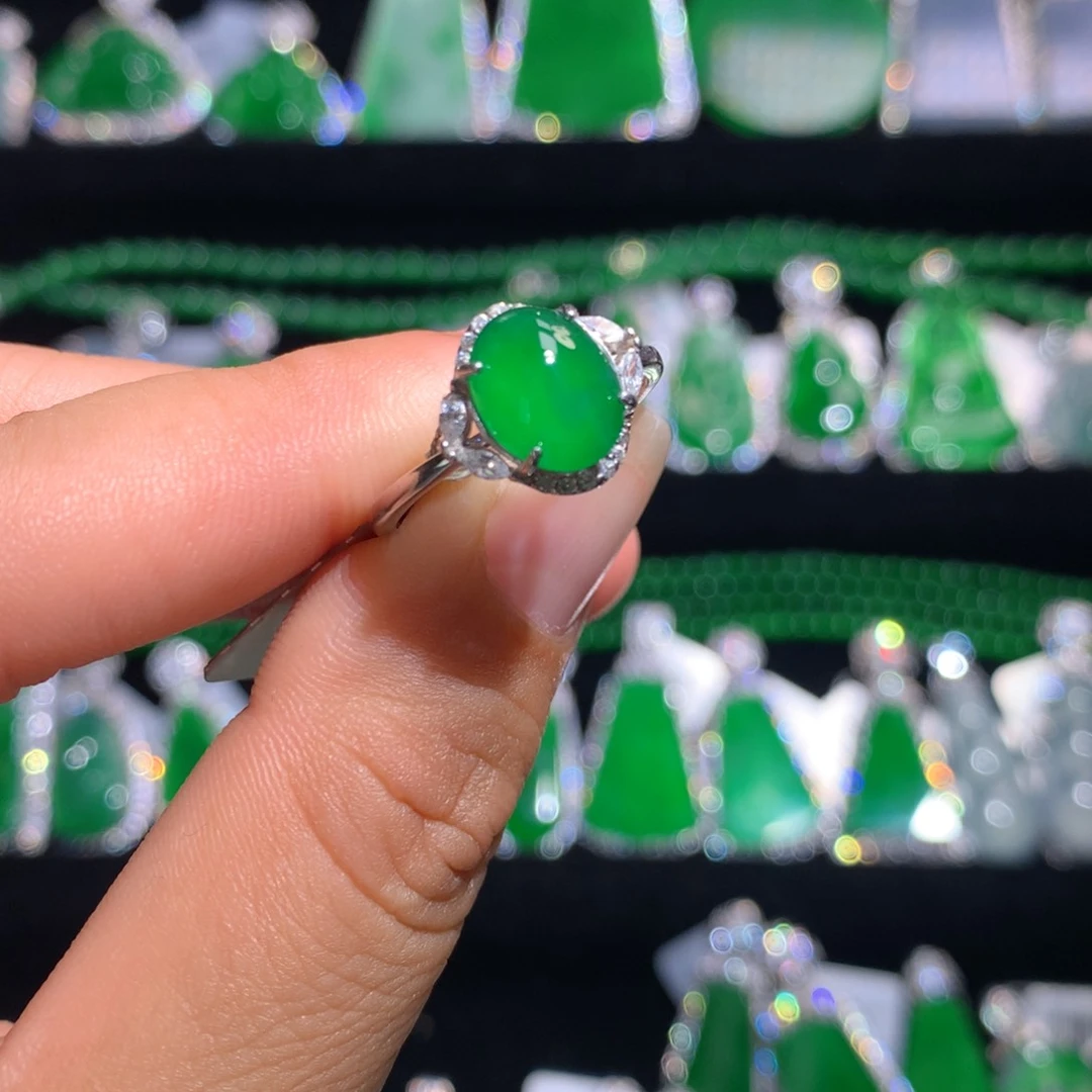 【闪购商品】翡翠银S925镶嵌颈饰天然翡翠