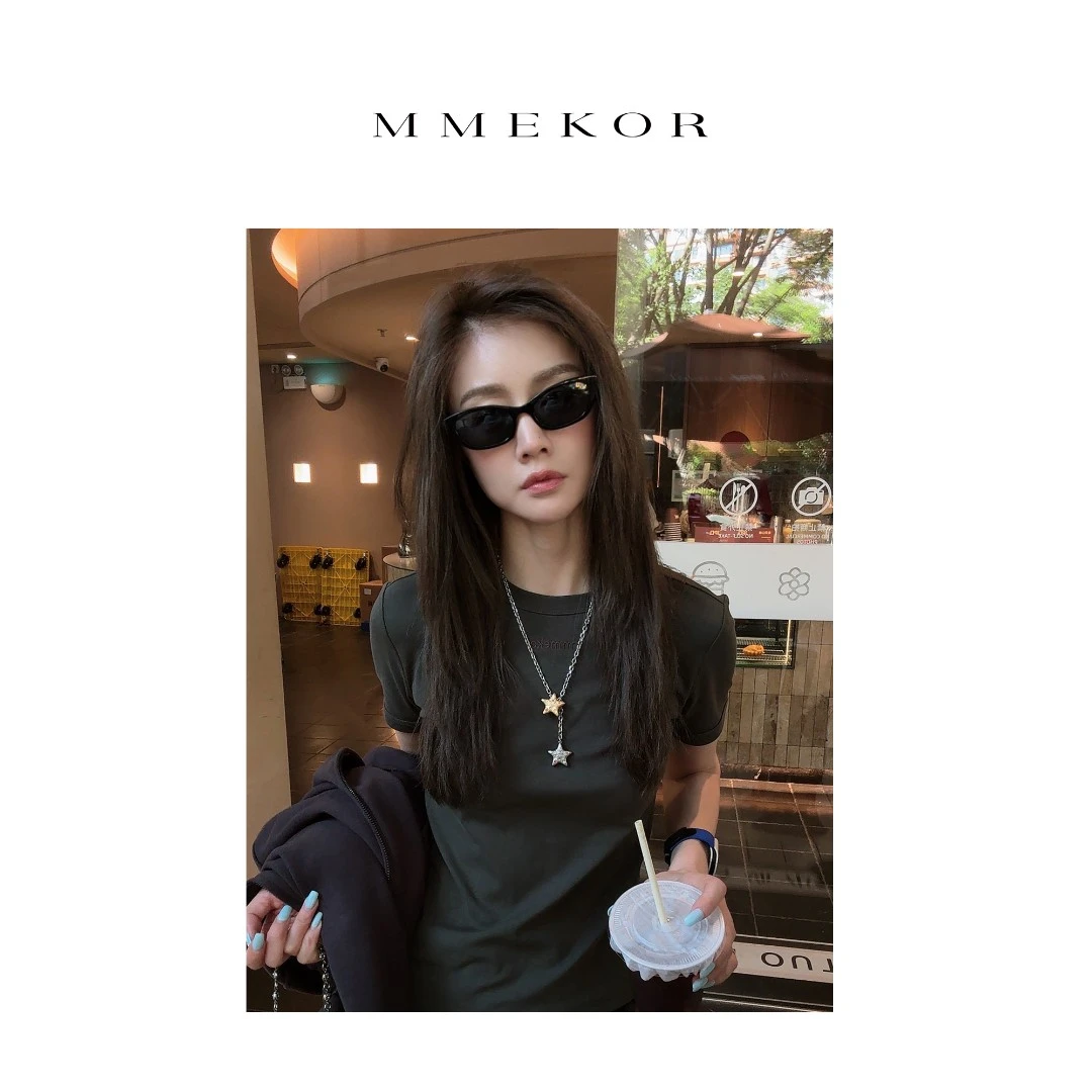 MMEKOR“桉叶短袖”2025新款秋款时髦书呆子休闲百搭T恤 30505