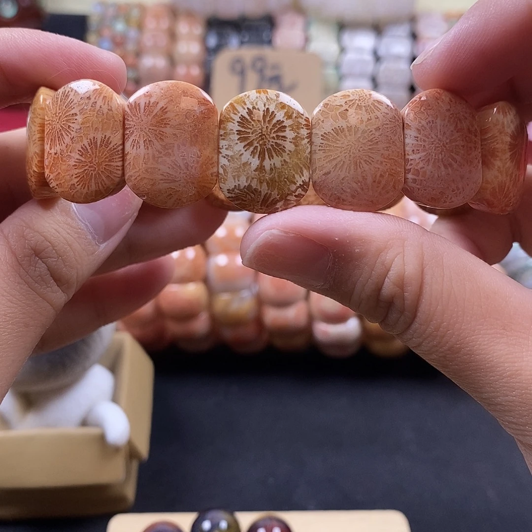 硅化珊瑚（珊瑚玉）未镶嵌手牌13