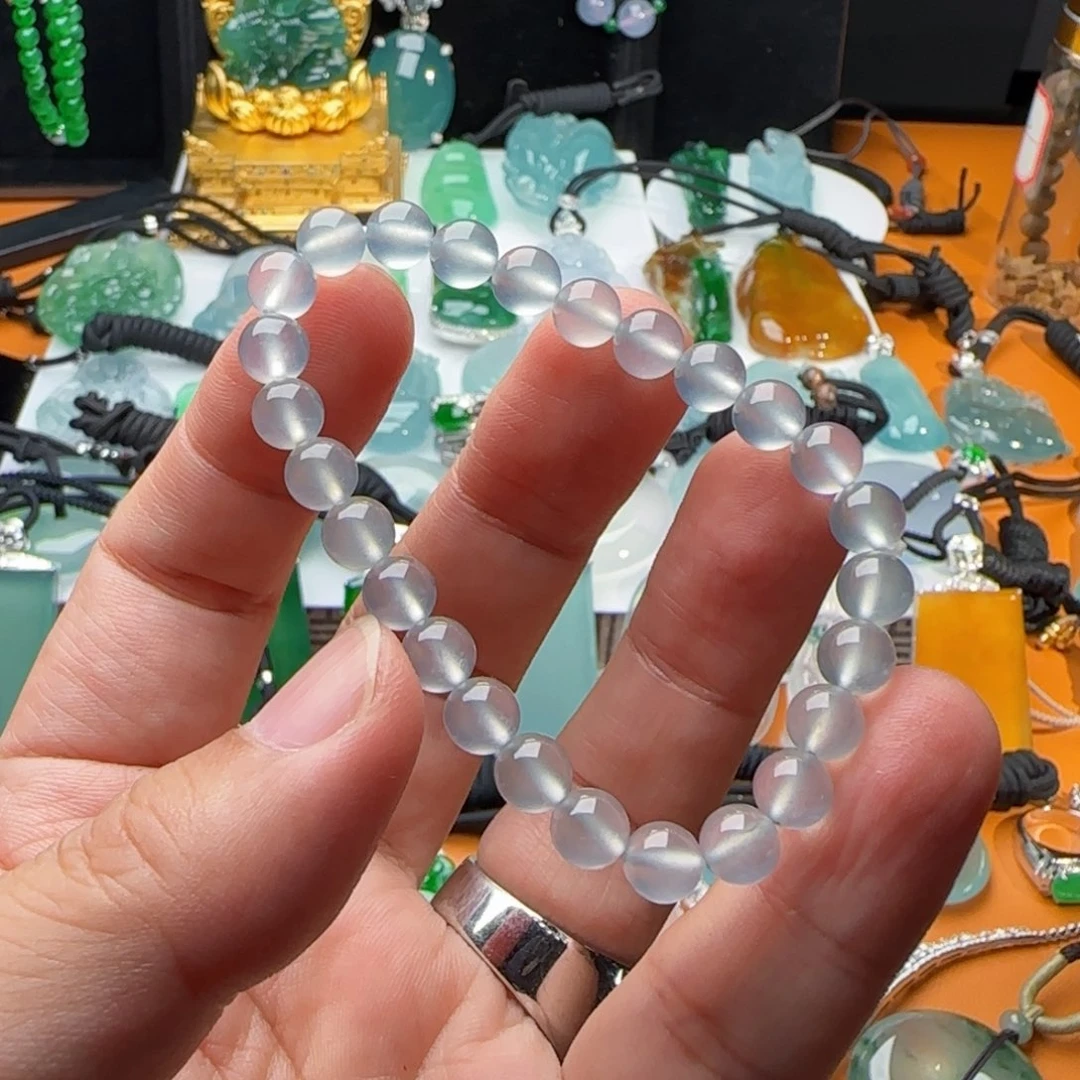 未镶嵌手串翡翠玻璃种手串6.3mm