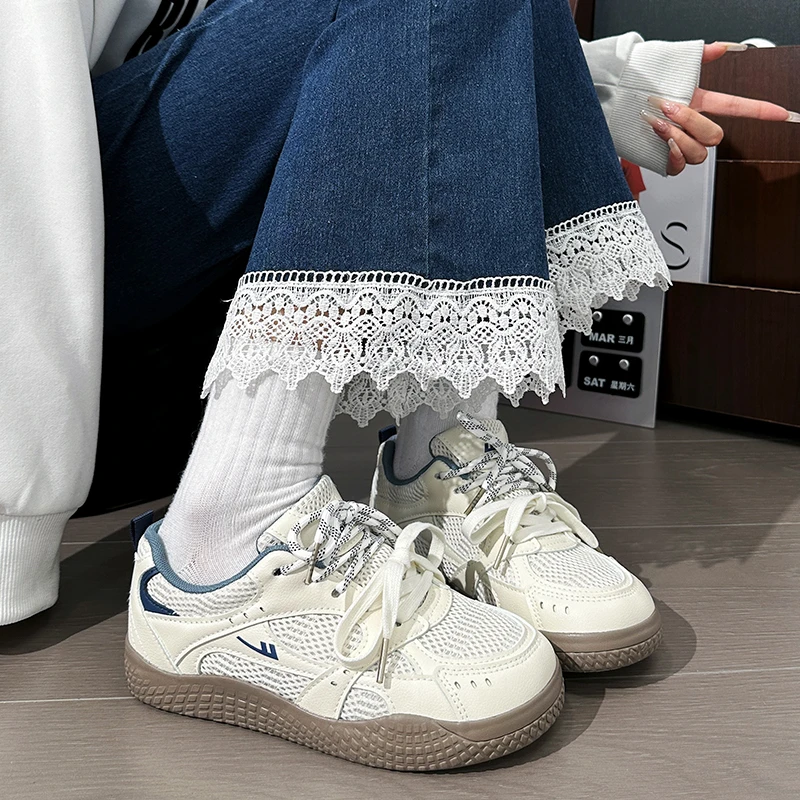 回力德训鞋女2025夏季新款网面透气休闲运动鞋百搭ins潮小白鞋子