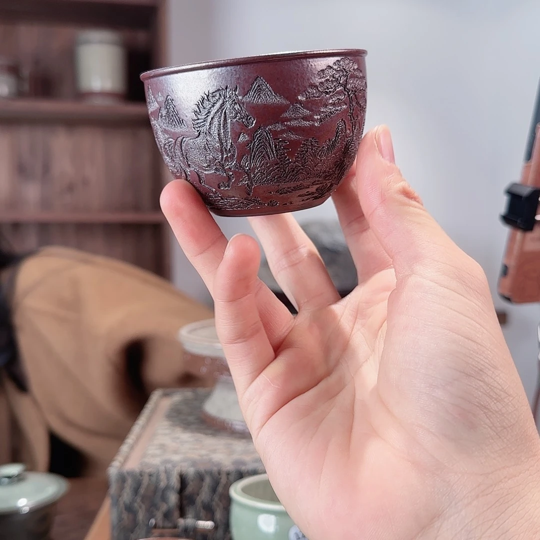 瓷摆件铁釉万马奔腾