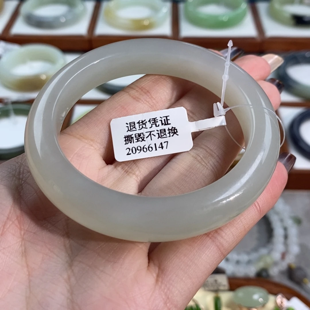 和田玉未镶嵌手镯青海高冰荔枝肉57/58