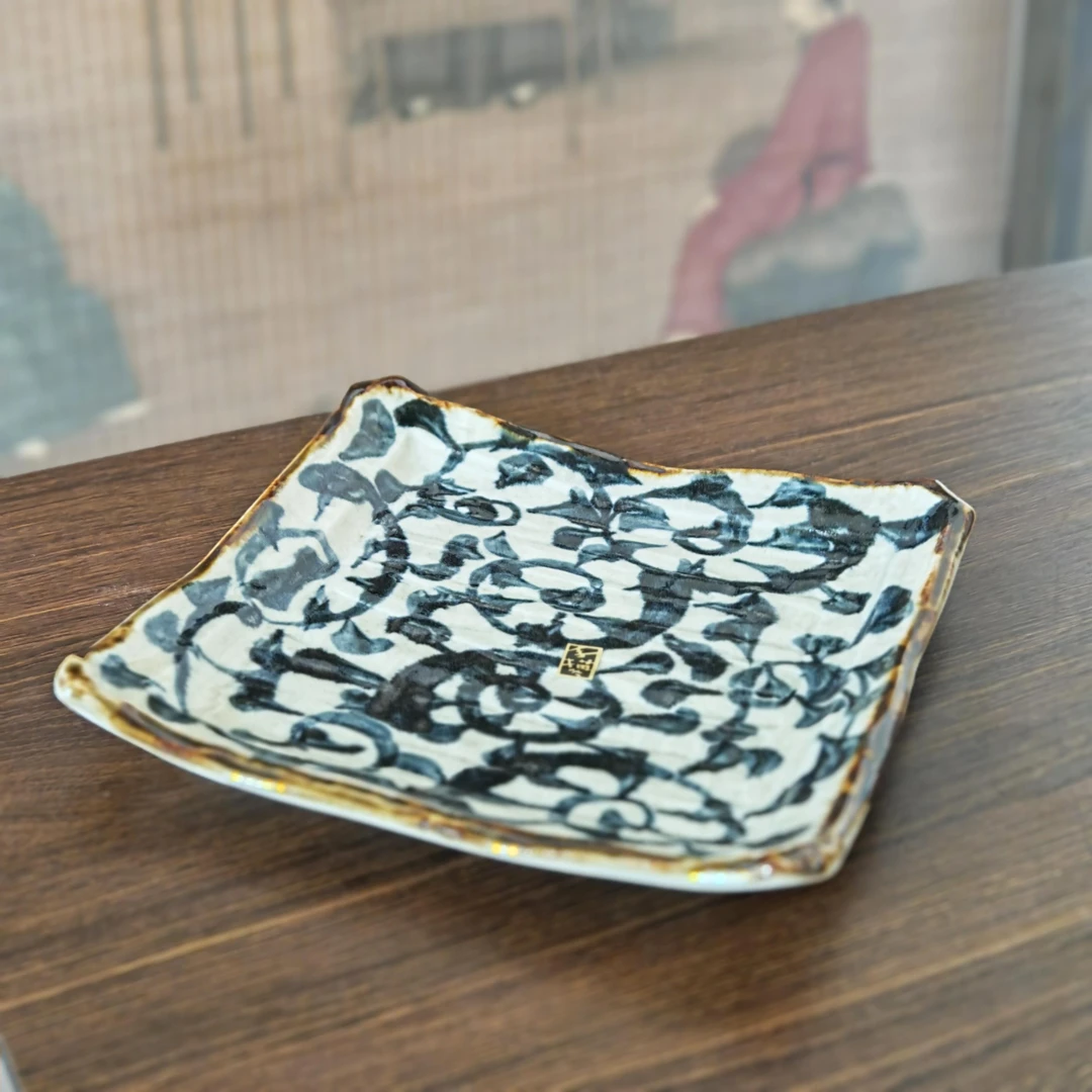 Bloom 染付唐草21cm正方形大盘