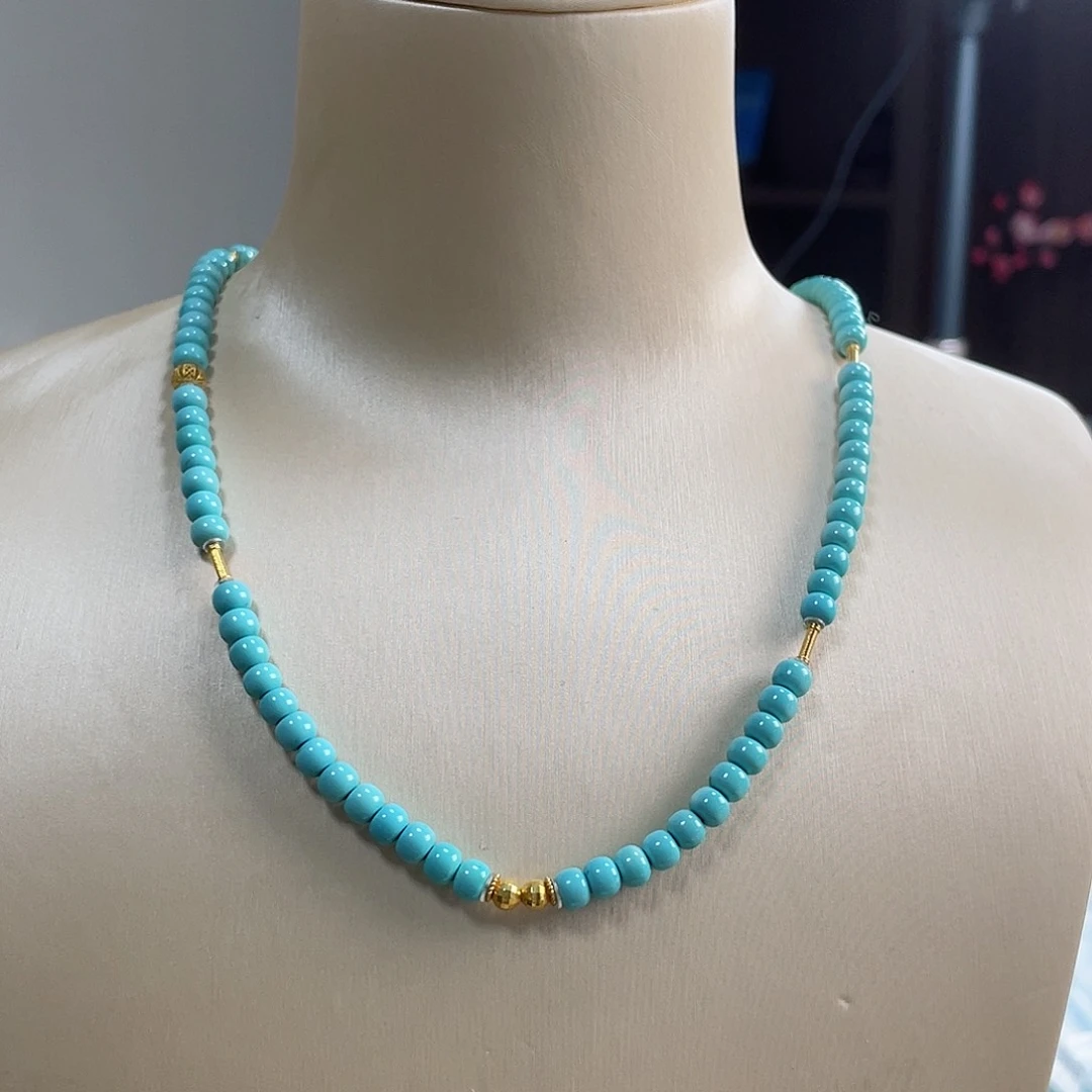 绿松石珠宝奇石18K金镶嵌