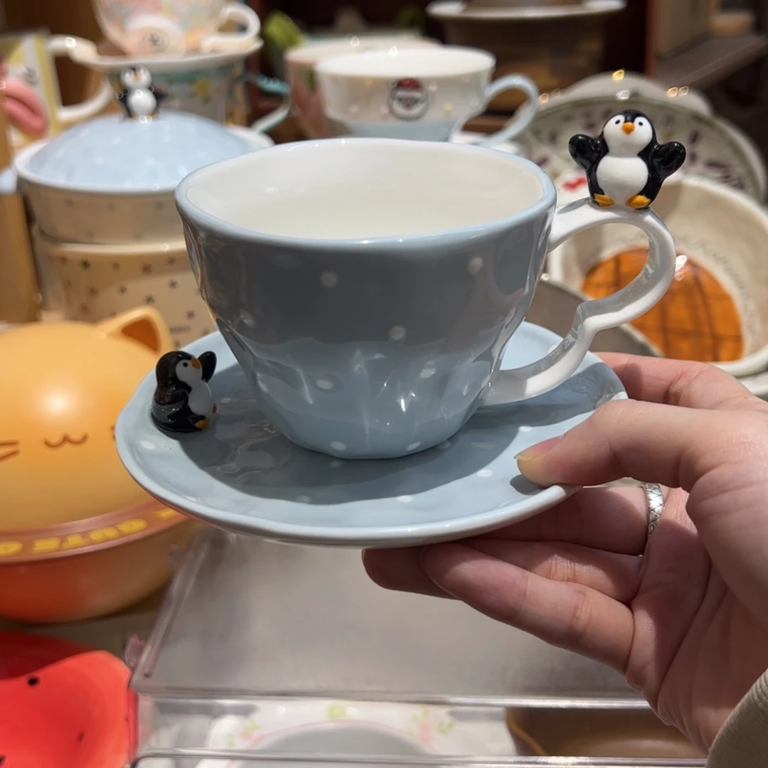 企鹅咖啡杯碟套装