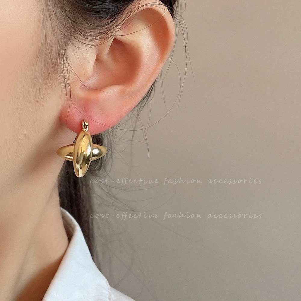 铜合金锆石耳饰 耳环小众设计感冷淡风金属欧美耳圈新款银针耳钉